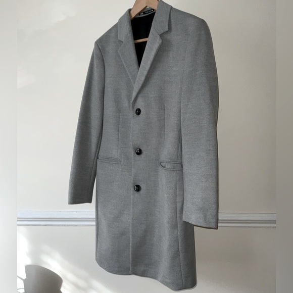 Zara | Jackets & Coats | Zara Men S Gray Wool Blend Coat Minimal Use ...